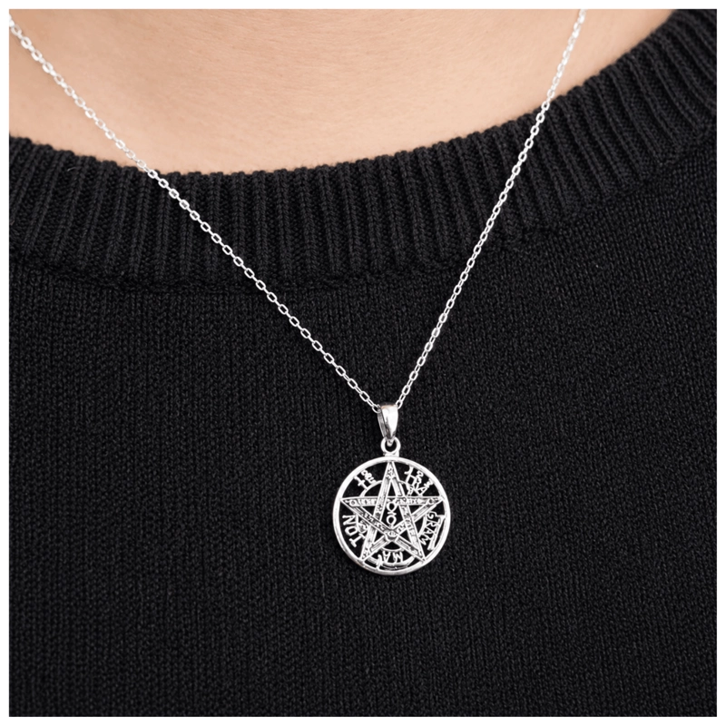 COLLAR TETRAGRAMATON DE PLATA PARA PROTECCION - 3