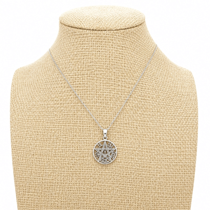 COLLAR TETRAGRAMATON DE PLATA PARA PROTECCION - 4