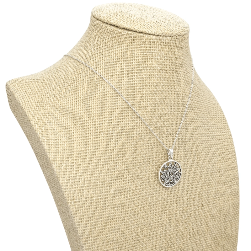 COLLAR TETRAGRAMATON DE PLATA PARA PROTECCION - 5