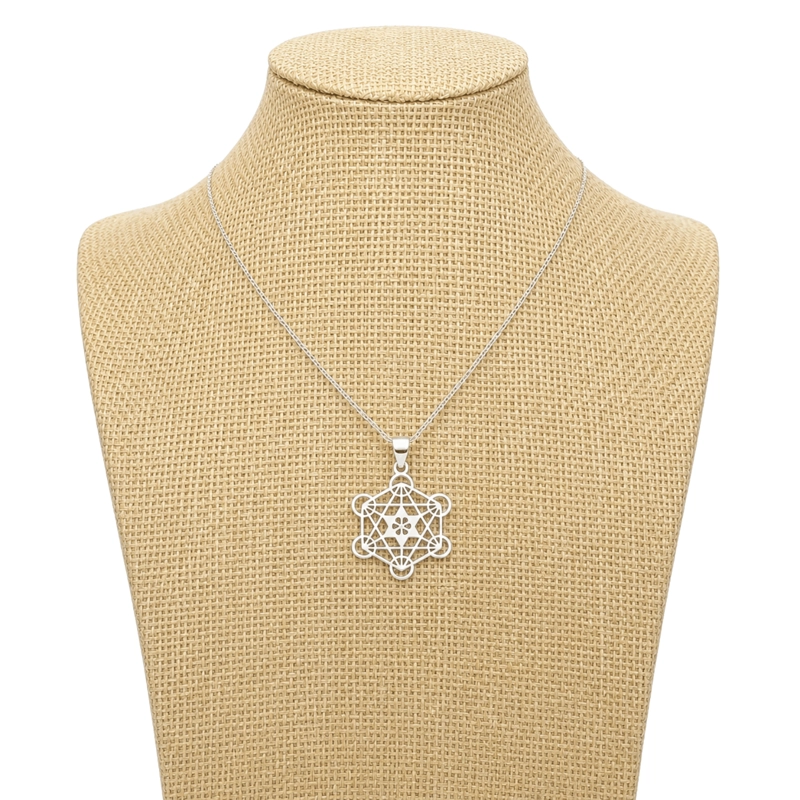 COLLAR CUBO METATRON DE PLATA CONEXION DIVINA - 4