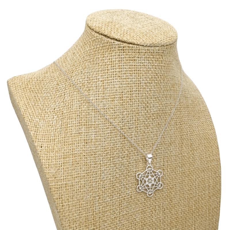 COLLAR CUBO METATRON DE PLATA CONEXION DIVINA - 5