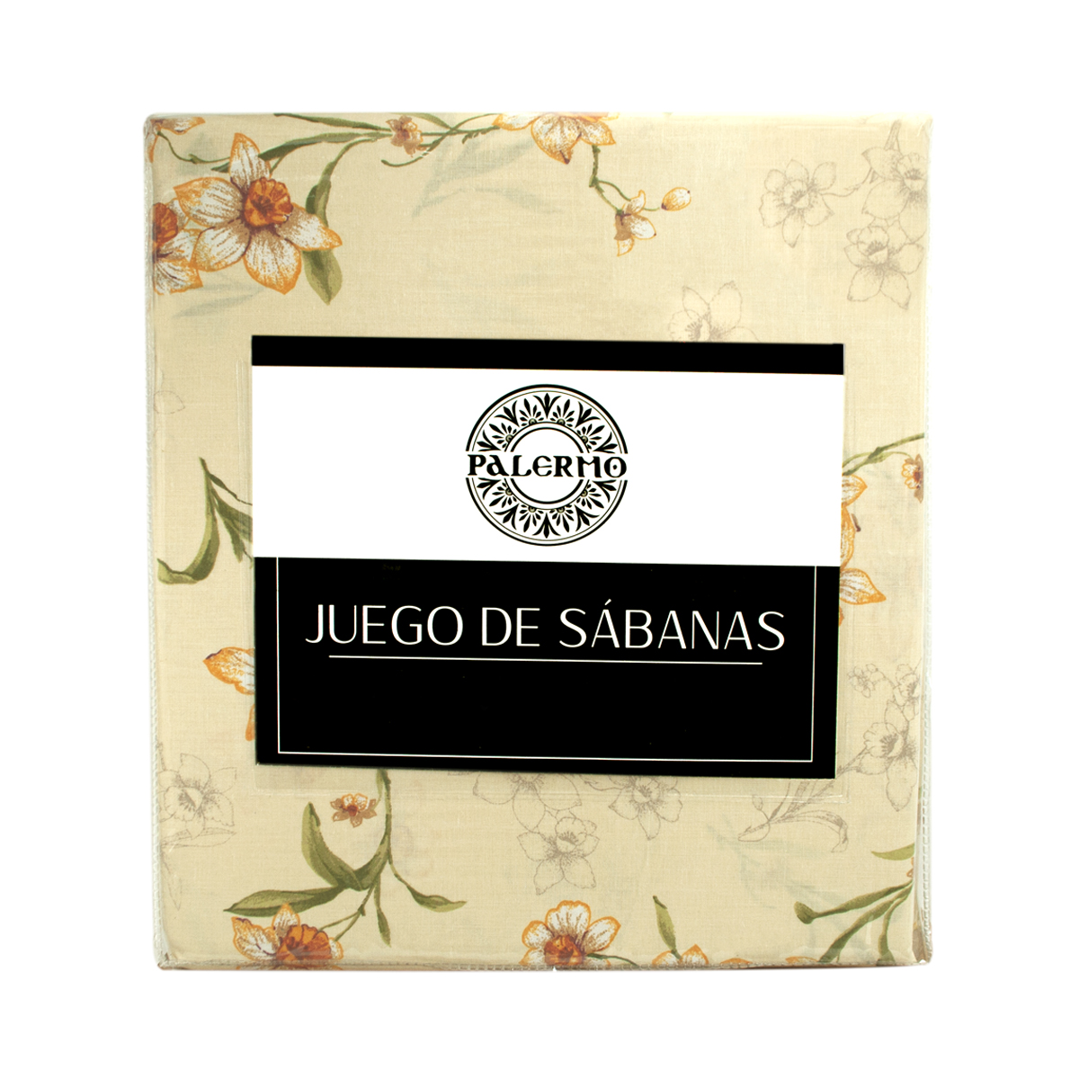 SET SÁBANA PALERMO NARCISO 1.5 PLAZAS 144 HILOS IVORY ESTAMPADO - 2