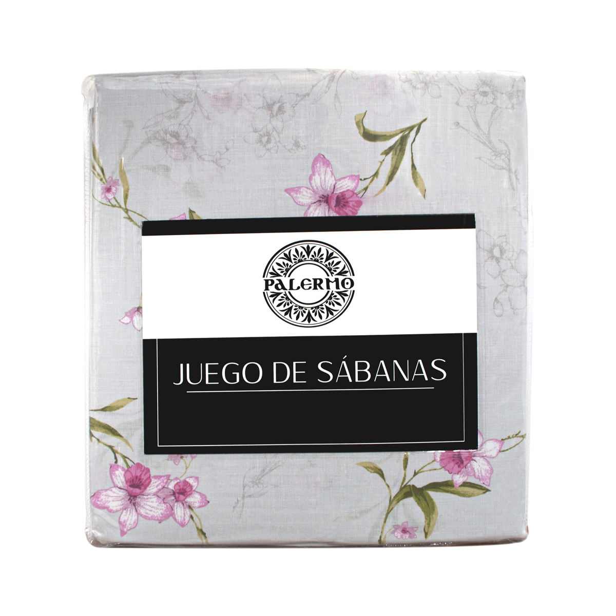 SET SÁBANA PALERMO NARCISO KING 144 HILOS GRIS ESTAMPADO - 2