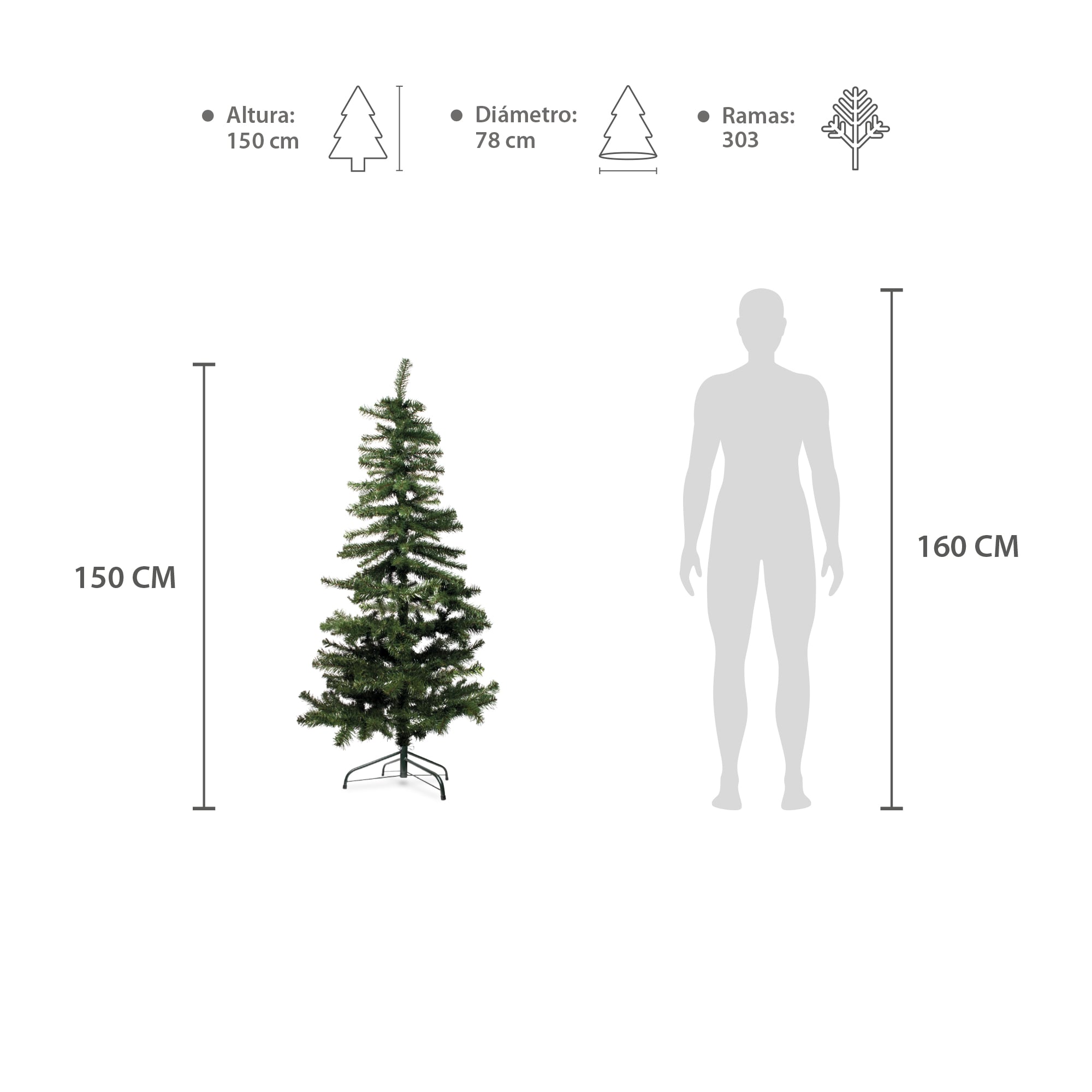 ARBOL DE NAVIDAD 150 CM - 2