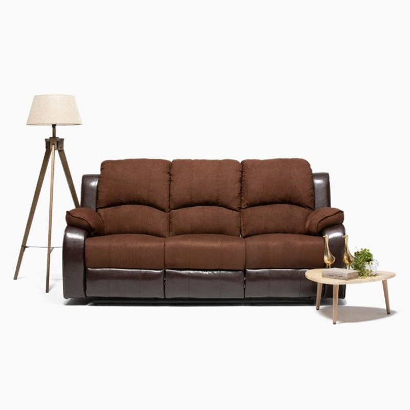 SOFÁ DANIELS 1 CUERPO TERCIOPELO CAFE RECLINABLE MODERNO THOMPSON + MICROFIBRA - 3