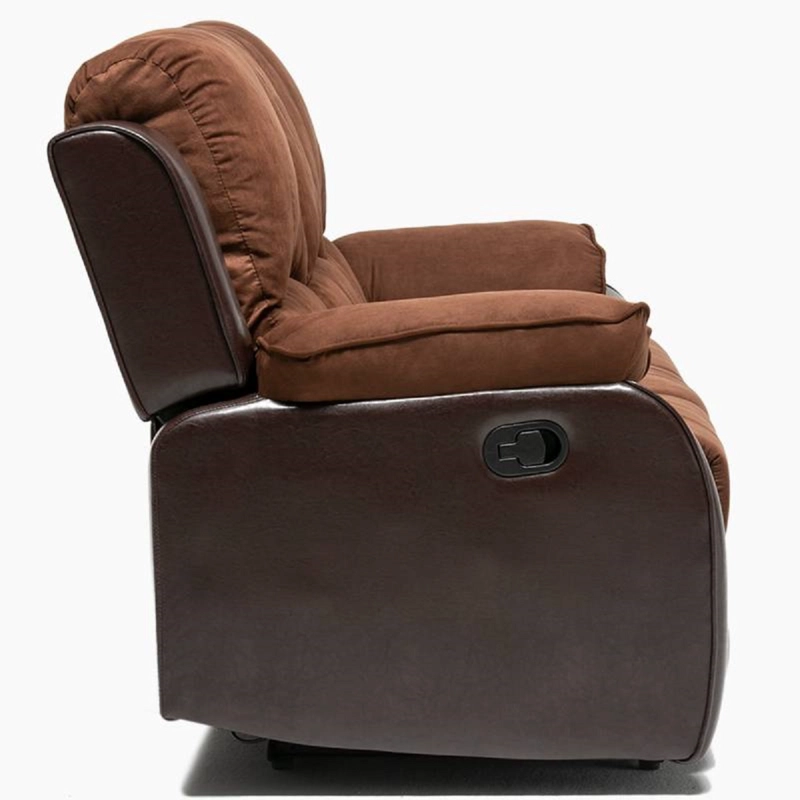 SOFÁ DANIELS 1 CUERPO TERCIOPELO CAFE RECLINABLE MODERNO THOMPSON + MICROFIBRA - 6