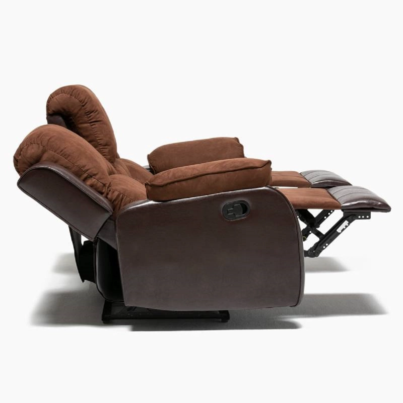 SOFÁ DANIELS 1 CUERPO TERCIOPELO CAFE RECLINABLE MODERNO THOMPSON + MICROFIBRA - 7