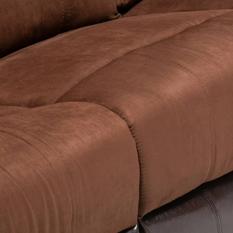 SOFÁ DANIELS 1 CUERPO TERCIOPELO CAFE RECLINABLE MODERNO THOMPSON + MICROFIBRA - 8