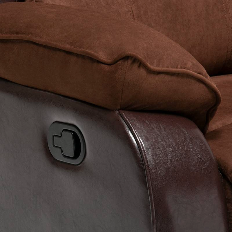 SOFÁ DANIELS 1 CUERPO TERCIOPELO CAFE RECLINABLE MODERNO THOMPSON + MICROFIBRA - 9