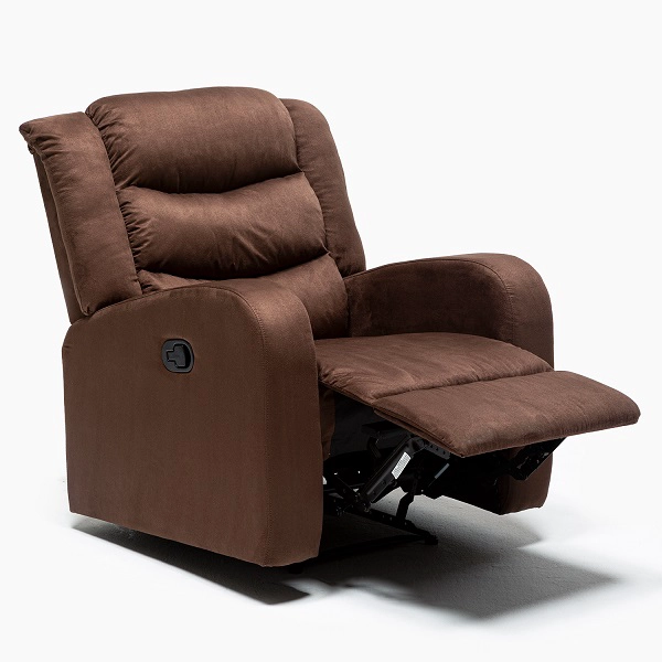 BERGER DANIELS 1 CUERPO TERCIOPELO RECLINABLE MARRÓN CON MASAJE + CONTROL REMOTO - 3