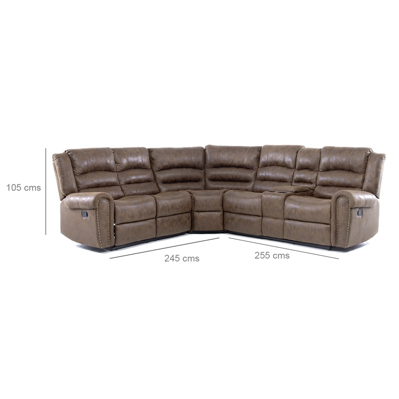 SOFÁ SECCIONAL DANIELS 7245CHC 5 CUERPOS MODERNO RECLINABLE + CONSOLA CASTLE - 2