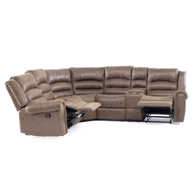 SOFÁ SECCIONAL DANIELS 7245CHC 5 CUERPOS MODERNO RECLINABLE + CONSOLA CASTLE - 8