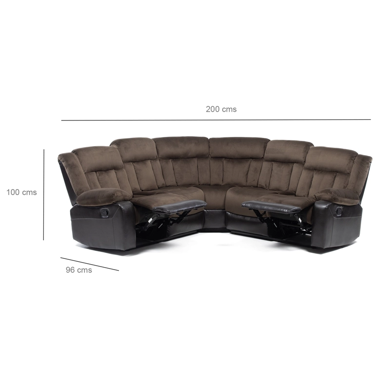 SOFÁ SECCIONAL DANIELS 5 CUERPOS TERCIOPELO MODERNO RECLINABLE DESMOND - 13