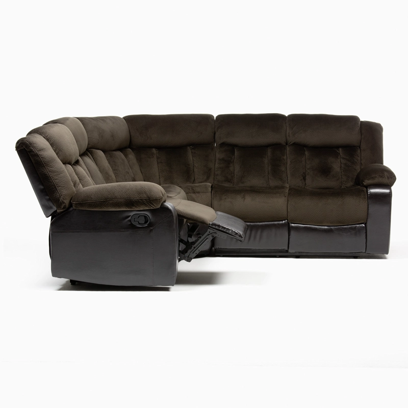 SOFÁ SECCIONAL DANIELS 5 CUERPOS TERCIOPELO MODERNO RECLINABLE DESMOND - 6