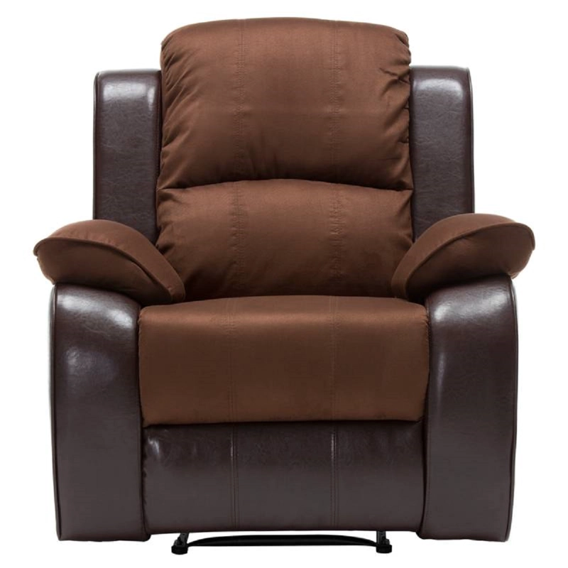 BERGER DANIELS 1 CUERPO TERCIOPELO CAFE CLARO RECLINABLE THOMPSON + MICROFIBRA - 2
