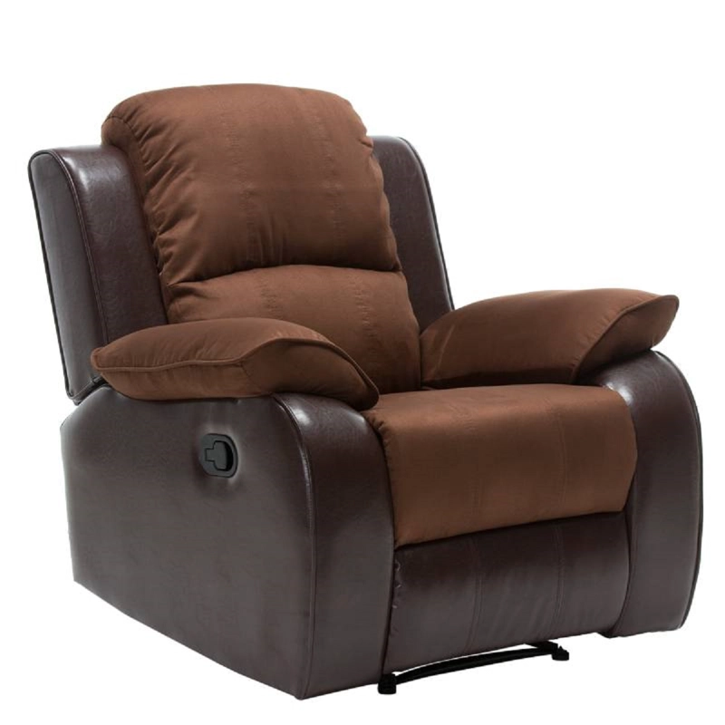 BERGER DANIELS 1 CUERPO TERCIOPELO CAFE CLARO RECLINABLE THOMPSON + MICROFIBRA - 3