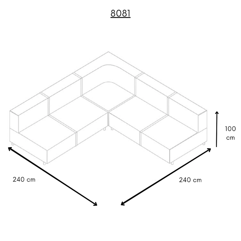 SOFA SECCIONAL PARA LIVING ARIZONA SIN CONSOLA 8081 - 6