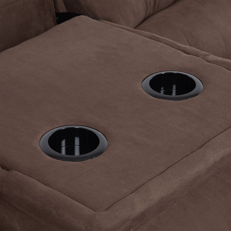 SOFÁ DANIELS 98060S 3 CUERPOS TERCIOPELO CAFE RECLINABLE CLÁSICO MARTELL MARRÓN - 12