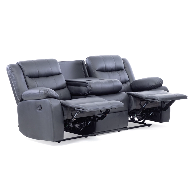 SOFA ROMA 3 CUERPOS NEGRO RECLINABLE MODERNO - 8