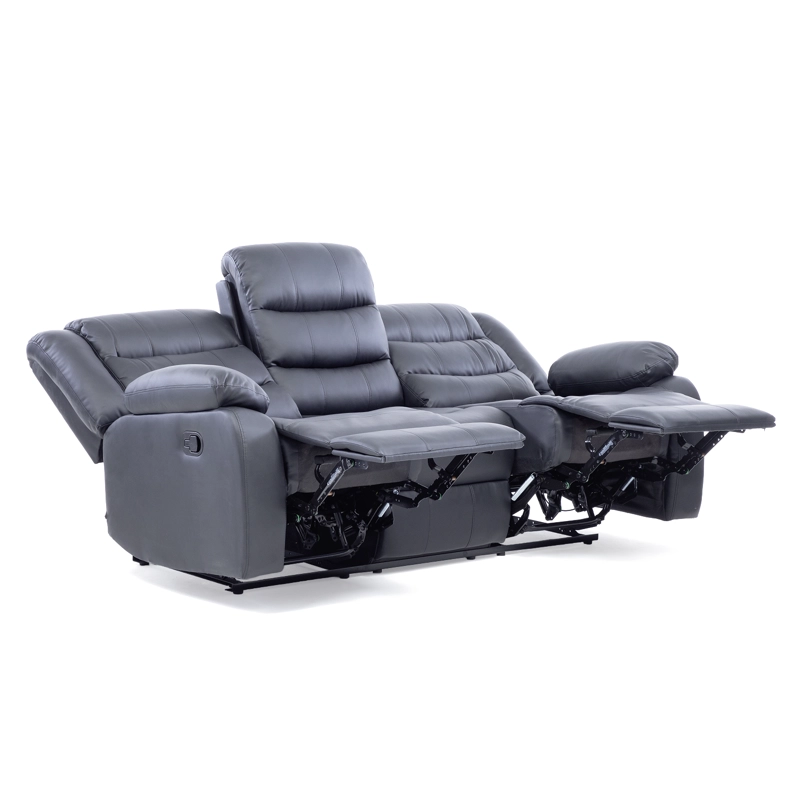 SOFA ROMA 3 CUERPOS NEGRO RECLINABLE MODERNO - 9