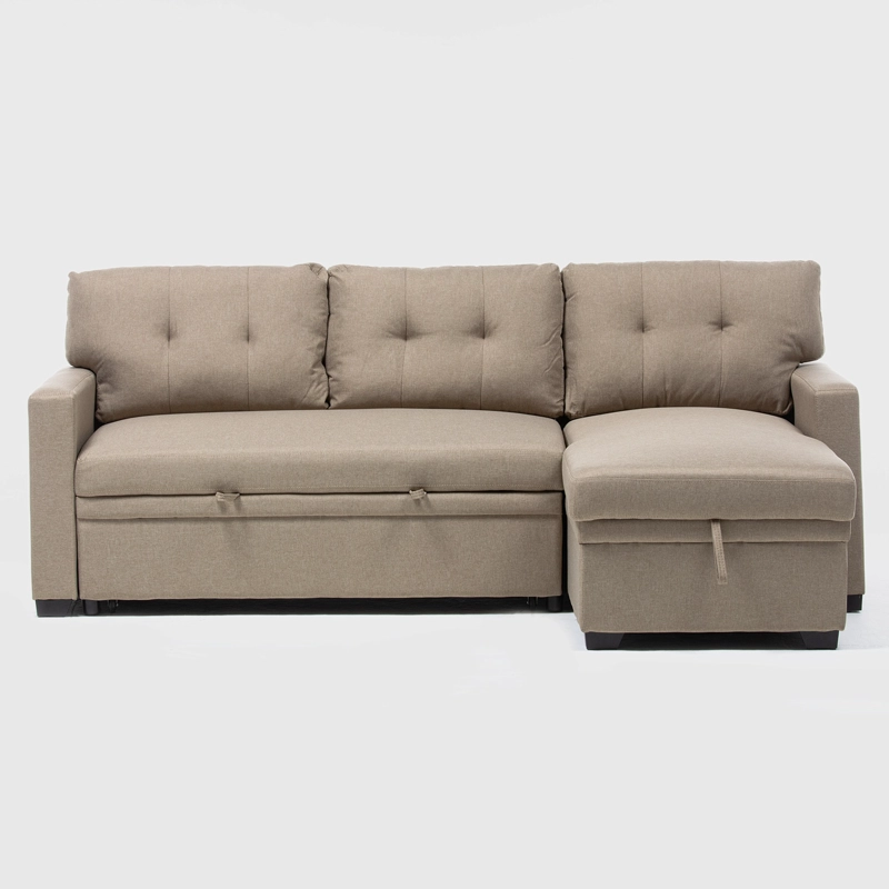 SOFÁ SECCIONAL DANIELS SIDNEY KMB1002BE LIBRE DISPOSICIÓN 3 CUERPOS LINO BEIGE CAMA 2 PLAZAS - 9