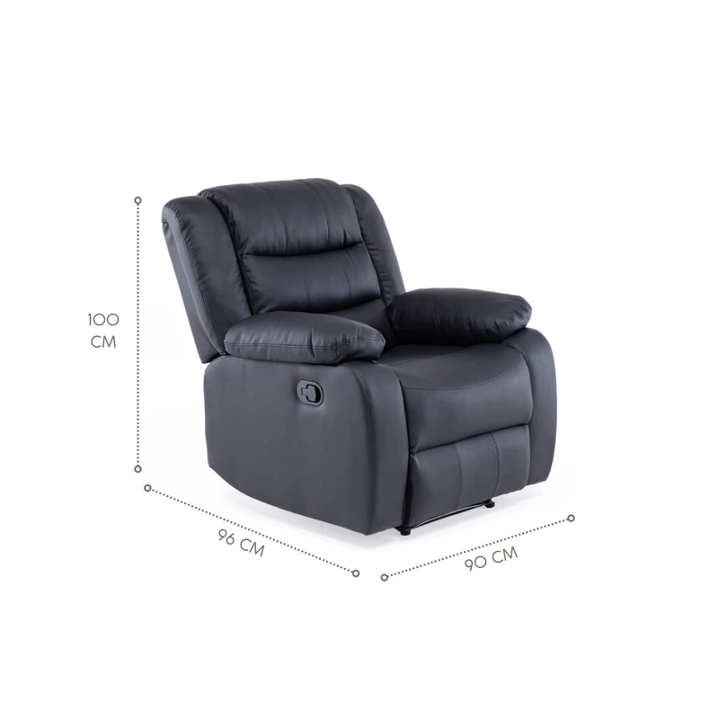 BERGER DANIELS KM060R RECLINABLE MODERNO PU BERLIN NEGRO - 2