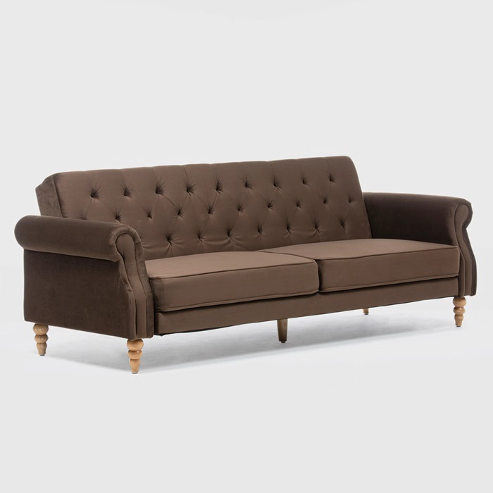 SOFÁ FUTÓN 3 CUERPOS CLÁSICO MILÁN CAFÉ EG2025BR - 5