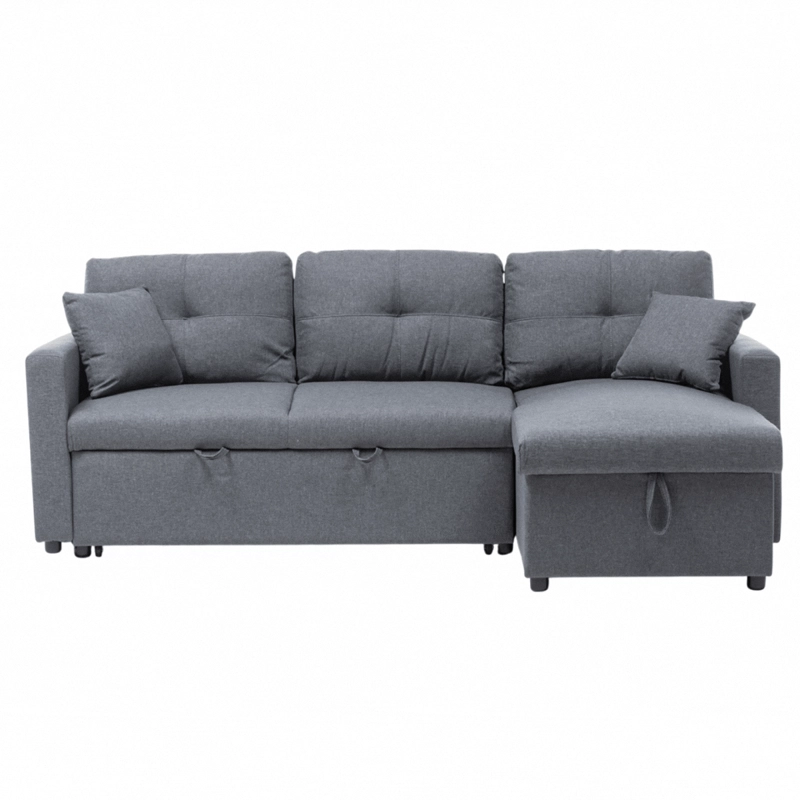 SOFÁ DANIELS KMB1002GY LIBRE DISPOSICIÓN 3 CUERPOS GRIS CAMA 2 PLAZAS MODERNO - 2