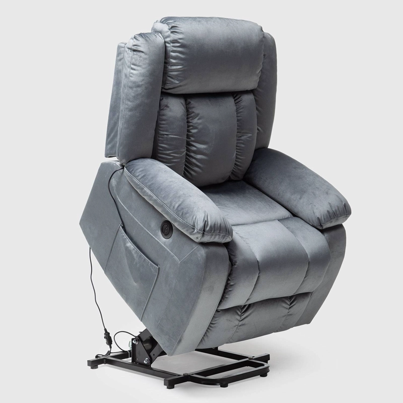 BERGER RECLINABLE ELÉCTRICO LIFT + MASAJE + CALENTADOR LIVORNO GRIS KM8822MDG - 6