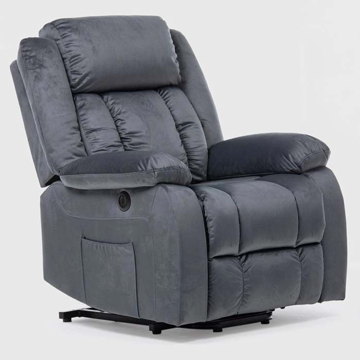 BERGER RECLINABLE ELÉCTRICO LIFT + MASAJE + CALENTADOR LIVORNO GRIS KM8822MDG - 8