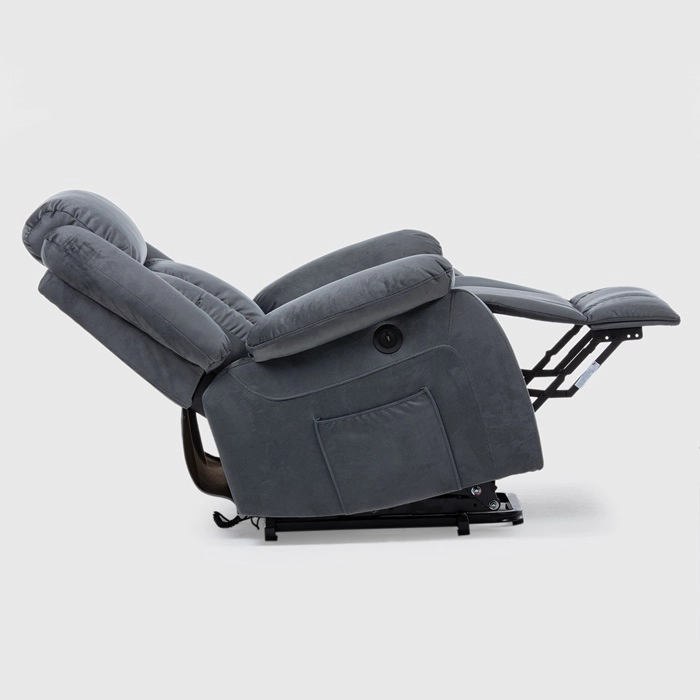 BERGER RECLINABLE ELÉCTRICO LIFT + MASAJE + CALENTADOR LIVORNO GRIS KM8822MDG - 9