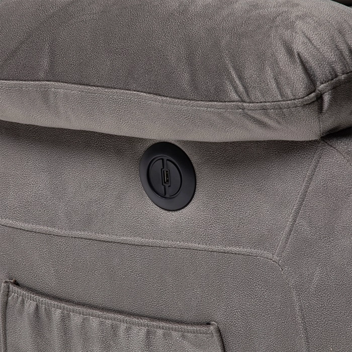 BERGER RECLINABLE ELÉCTRICO LIFT + MASAJE + CALENTADOR LIVORNO GRIS CLARO KM8822MLG - 4