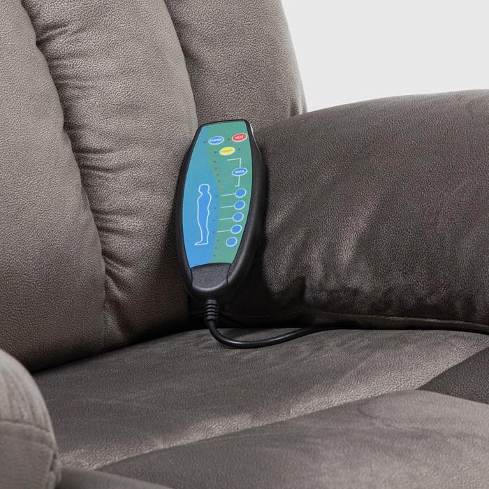 BERGER RECLINABLE ELÉCTRICO LIFT + MASAJE + CALENTADOR LIVORNO GRIS CLARO KM8822MLG - 5