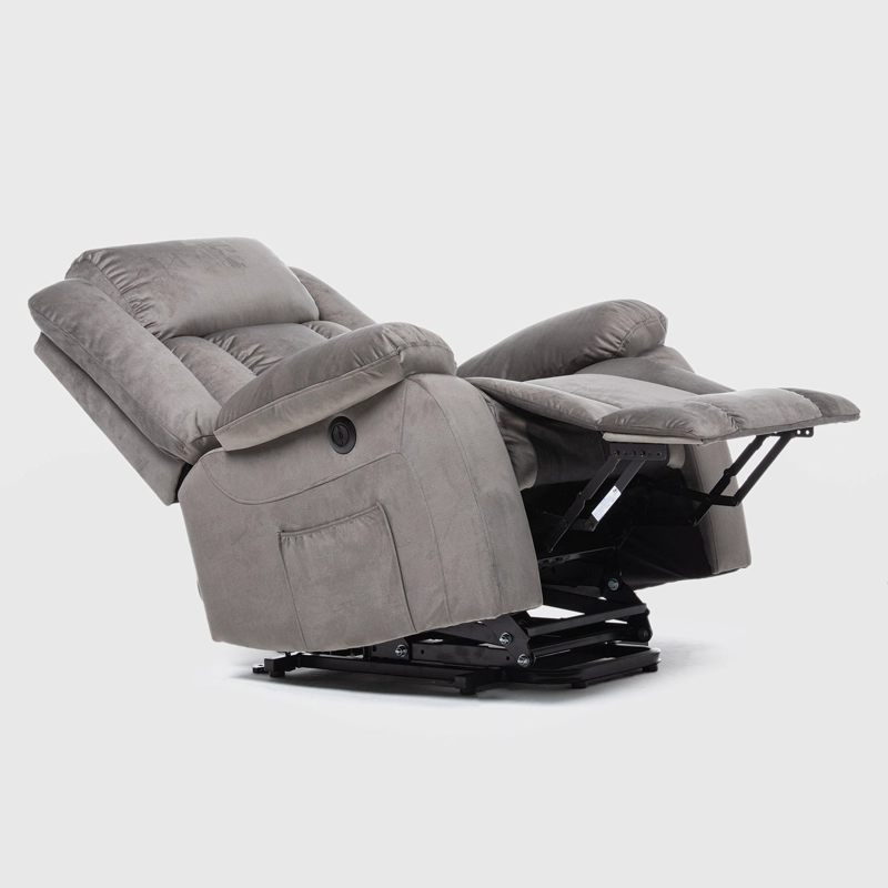 BERGER RECLINABLE ELÉCTRICO LIFT + MASAJE + CALENTADOR LIVORNO GRIS CLARO KM8822MLG - 7