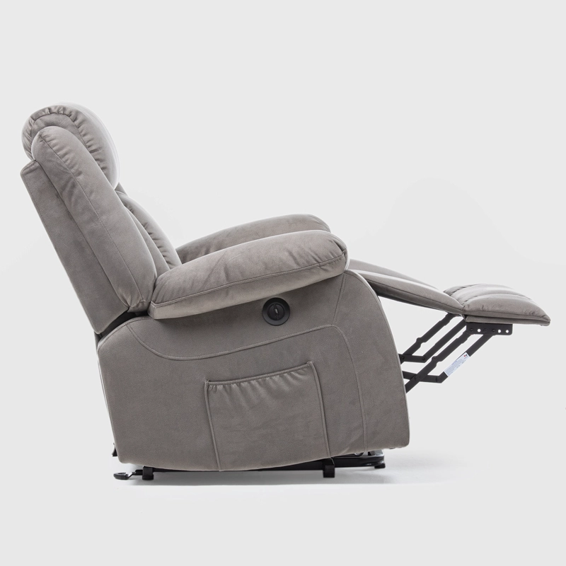 BERGER RECLINABLE ELÉCTRICO LIFT + MASAJE + CALENTADOR LIVORNO GRIS CLARO KM8822MLG - 8