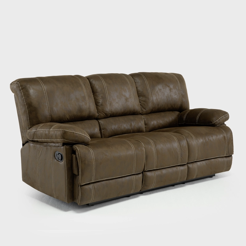 SOFÁ 3 CUERPOS 3 RECLINABLE CLÁSICO CASTLE CUERO VIEJO 98023R4S - 2