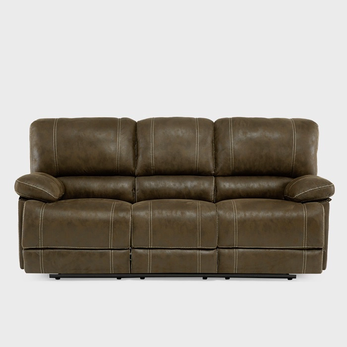 SOFÁ 3 CUERPOS 3 RECLINABLE CLÁSICO CASTLE CUERO VIEJO 98023R4S - 4