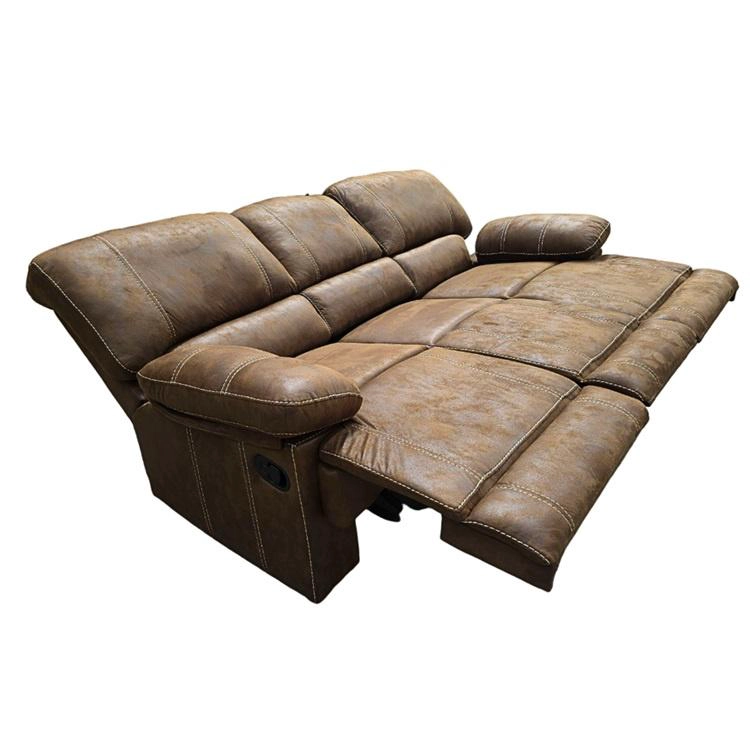 SOFÁ 3 CUERPOS 3 RECLINABLE CLÁSICO CASTLE CUERO VIEJO 98023R4S - 5