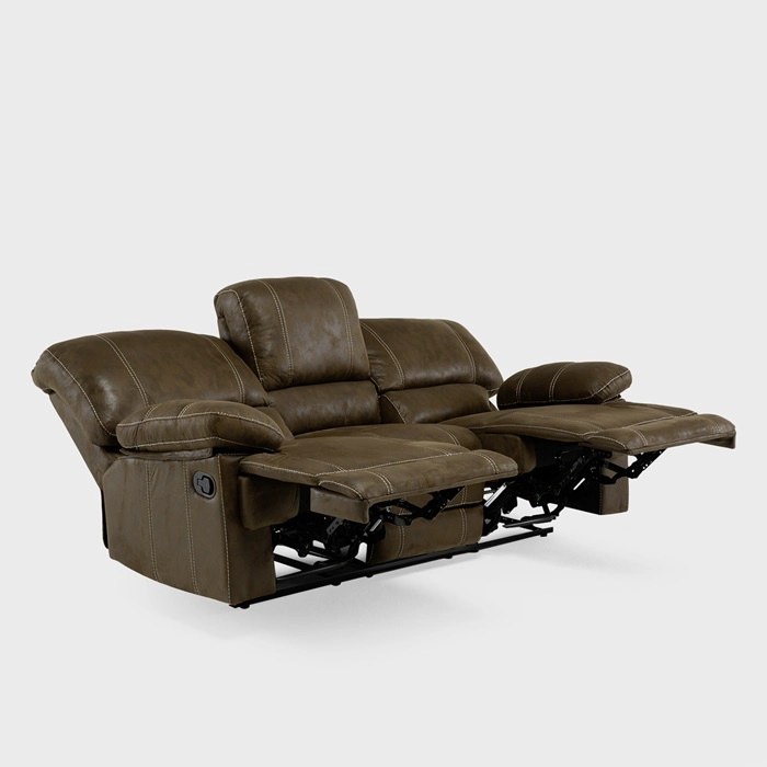 SOFÁ 3 CUERPOS 3 RECLINABLE CLÁSICO CASTLE CUERO VIEJO 98023R4S - 7