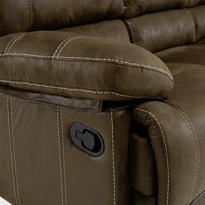 SOFÁ 3 CUERPOS 3 RECLINABLE CLÁSICO CASTLE CUERO VIEJO 98023R4S - 8