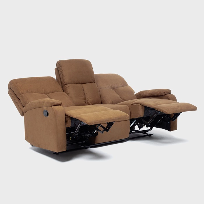 SOFÁ DANIELS VS8070SBR 3 CUERPOS TERCIOPELO CAFÉ RECLINABLE MODERNO MATHEUS - 4