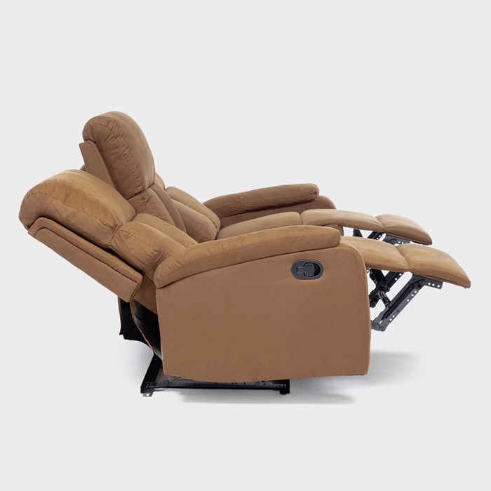 SOFÁ DANIELS VS8070SBR 3 CUERPOS TERCIOPELO CAFÉ RECLINABLE MODERNO MATHEUS - 6