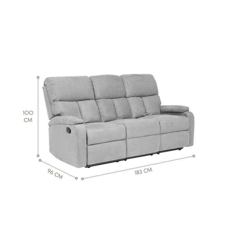 SOFÁ DANIELS VS8070SGR 3 CUERPOS GRIS RECLINABLE MODERNO MATHEUS - 10