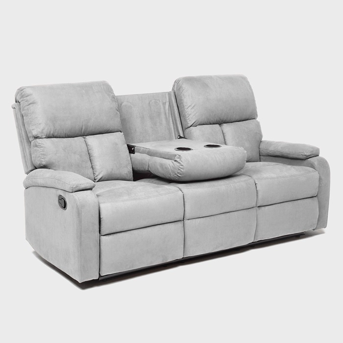 SOFÁ DANIELS VS8070SGR 3 CUERPOS GRIS RECLINABLE MODERNO MATHEUS - 4