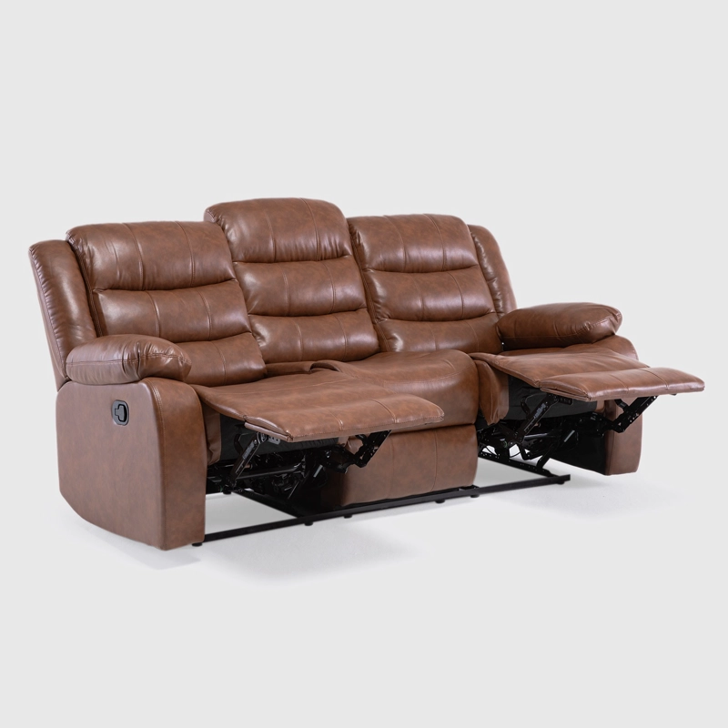SOFÁ DANIELS KM060SBR 3 CUERPOS CAFÉ RECLINABLE MODERNO ROMA - 4