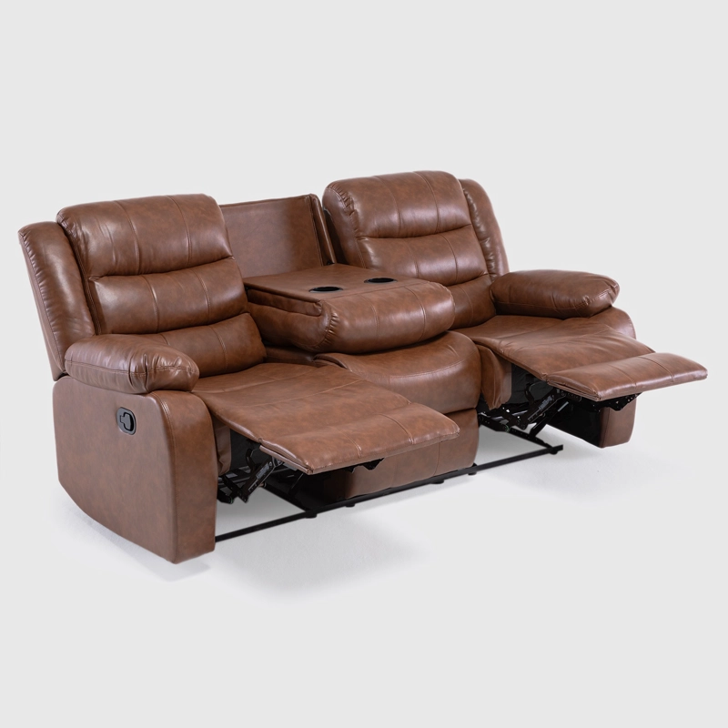 SOFÁ DANIELS KM060SBR 3 CUERPOS CAFÉ RECLINABLE MODERNO ROMA - 5