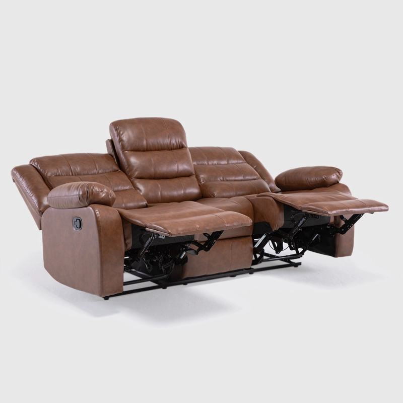 SOFÁ DANIELS KM060SBR 3 CUERPOS CAFÉ RECLINABLE MODERNO ROMA - 6