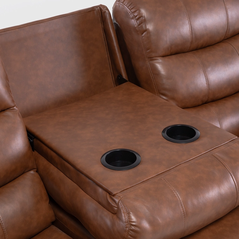 SOFÁ DANIELS KM060SBR 3 CUERPOS CAFÉ RECLINABLE MODERNO ROMA - 8