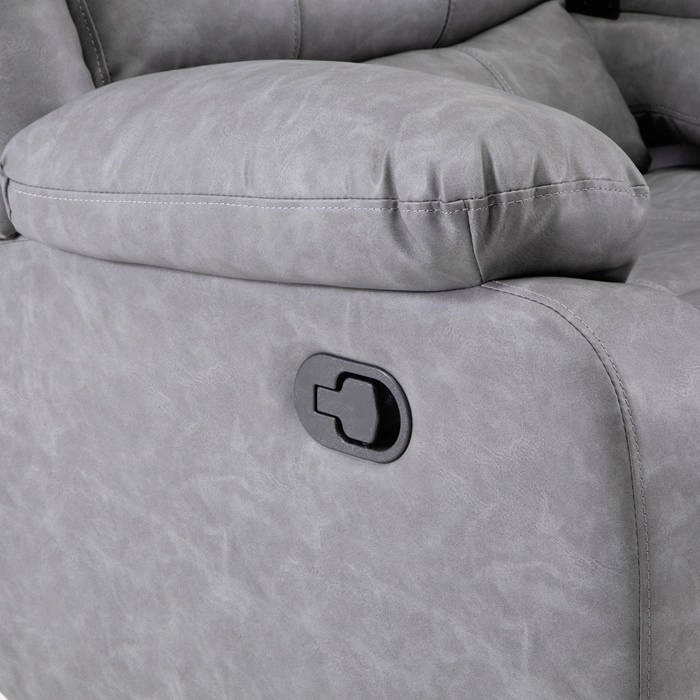 SOFÁ DANIELS KM060SGR 3 CUERPOS GRIS RECLINABLE MODERNO ROMA - 6
