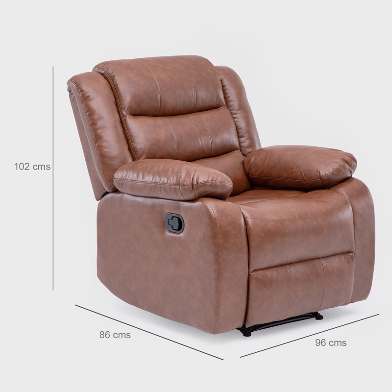 BERGER DANIELS KM060RBR CAFÉ RECLINABLE 1 CUERPO MODERNO PU BERLIN - 2